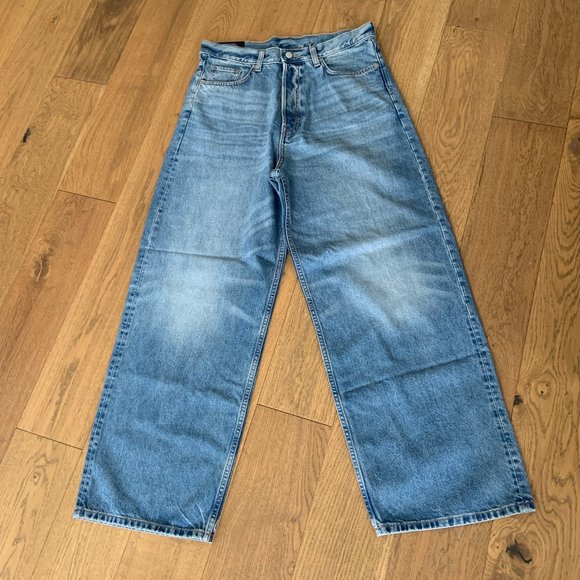 Women's Weekday Astro Loose Baggy Blue Jeans Denim Wide Leg Size 30/32 - Picture 2 of 13